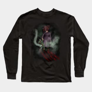 creepy kid with a creepy doll Long Sleeve T-Shirt